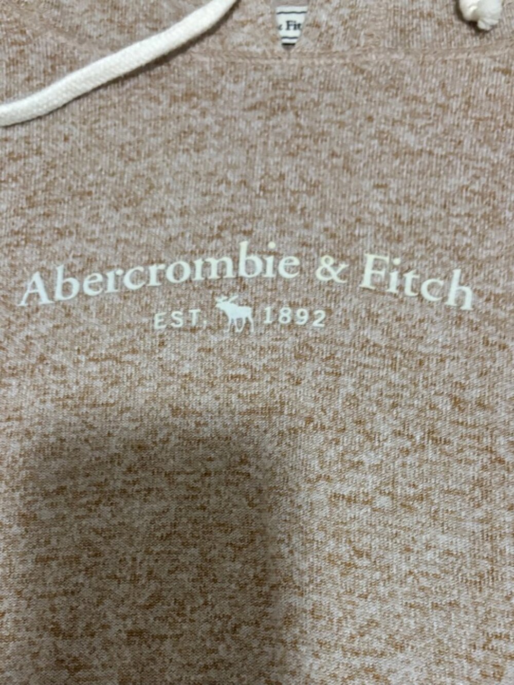 Abercrombie & Fitch tan lightweight ribbed hoodie Size M